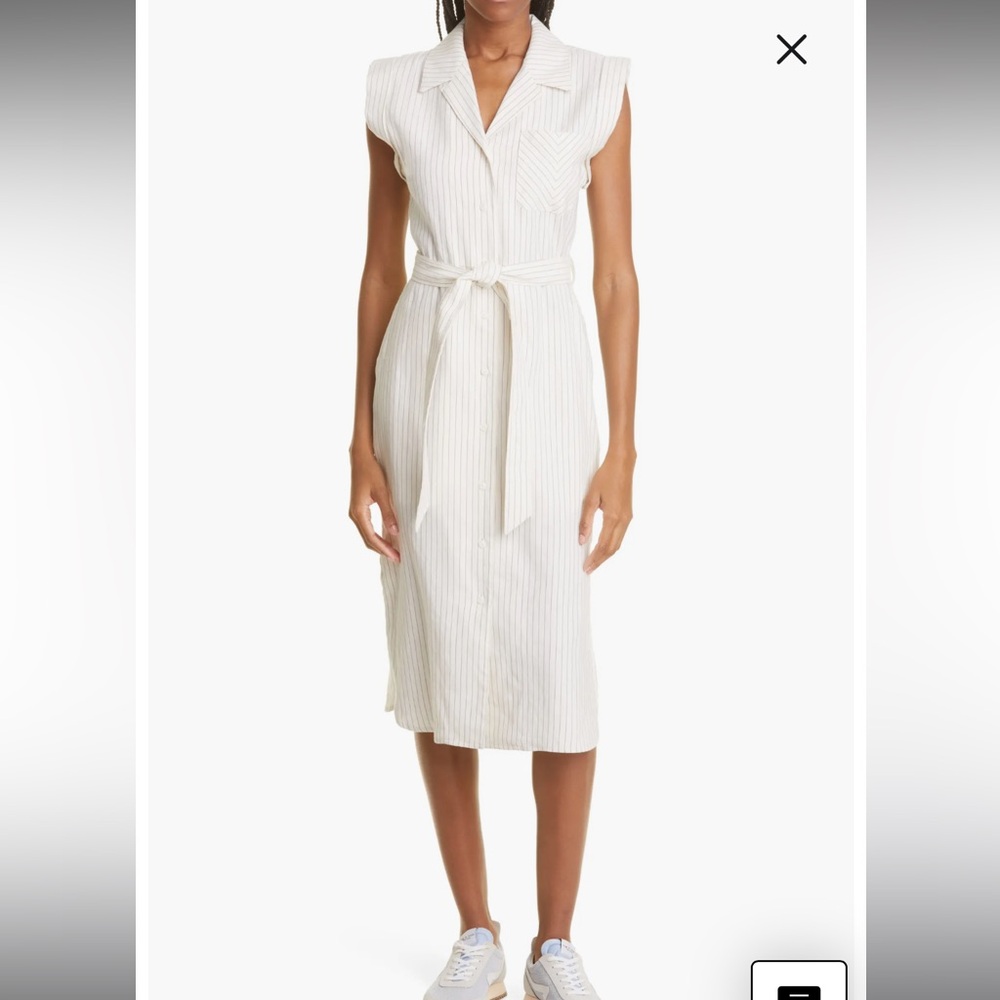 Rag & Bone Helena Blend Linen Striped Shirtdress